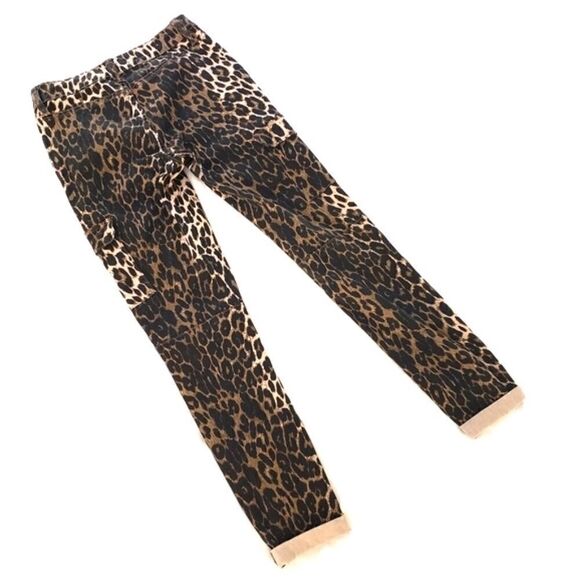 NEW SOFT Ashley Mason Cargo Skinny Leopard Print Pants 30” waist Pockets! - Picture 2 of 8